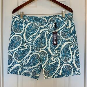 Mr Turk Blue Paisley Men's Flat Front Shorts